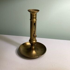 Vintage Brass Push Up Candlestick Holder